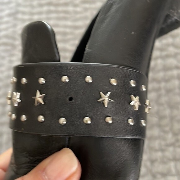 Sol Sana Charli Black Studded Leather Mules Size 37 - Picture 9 of 10